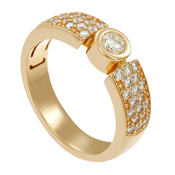 Diamantring, 14K, Gelbgold, Brillanten