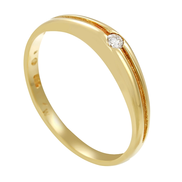 Diamantring, 14K, Gelbgold, Brillant