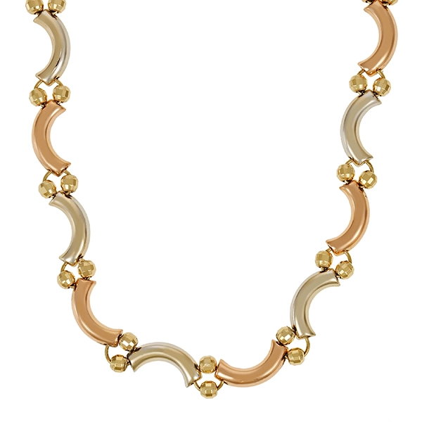 Collier, 14K, TriColor, Fantasie-