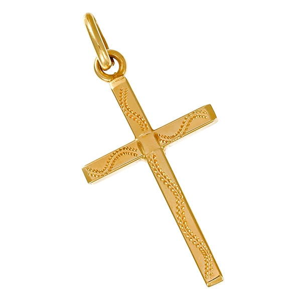 Anhänger, 14K, Gelbgold, Kreuz