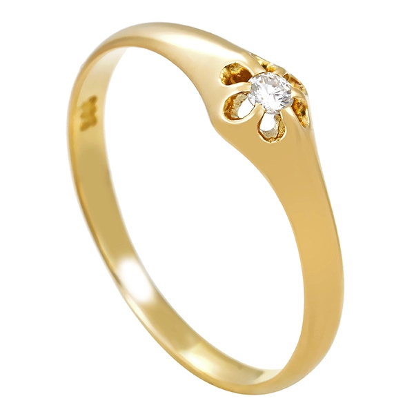 Diamantring, 14K, Gelbgold, Brillant