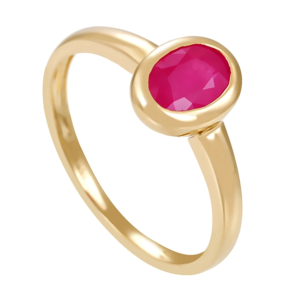 Ring, 14K, Gelbgold, Rubin