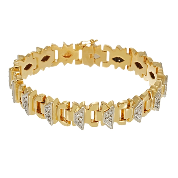 Armband, 18K, Gelb-/Weißgold, Brillanten 0,75 ct