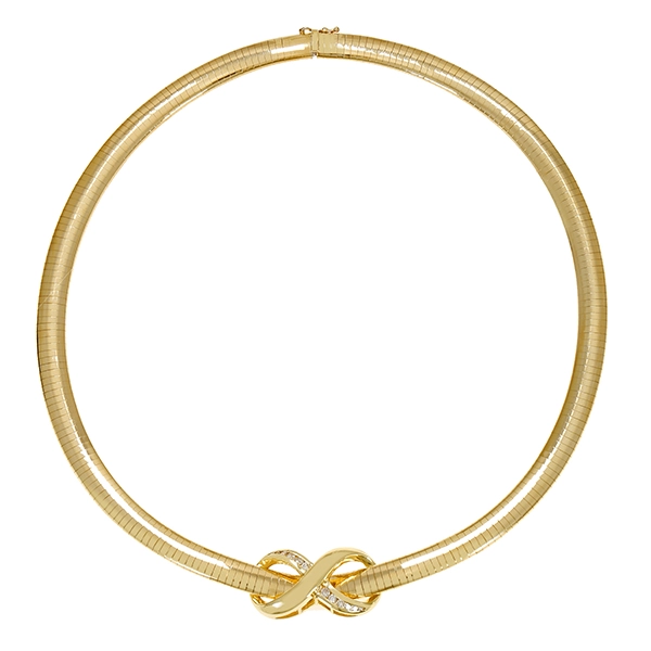 Collier, 14K, Gelbgold, Brillanten 0,30 ct