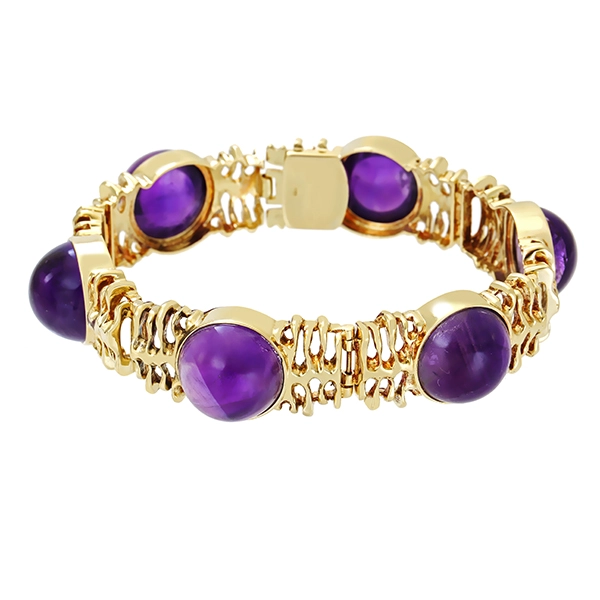 Armband, 14K, Gelbgold, Amethyst