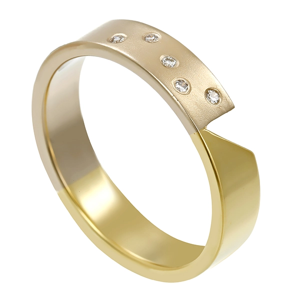 Diamantring, 14K, Gelb-/Weißgold, Brillanten