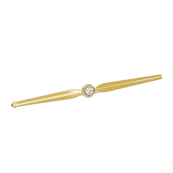 Brosche, 14K, Gelbgold, Brillant