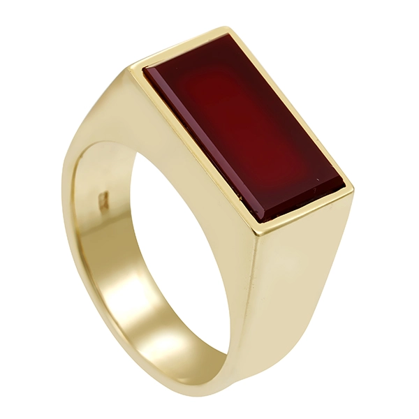 Herrenring, 8K, Gelbgold, Karneol