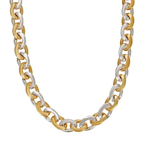 Goldkette, 14K, Gelb-/Weißgold