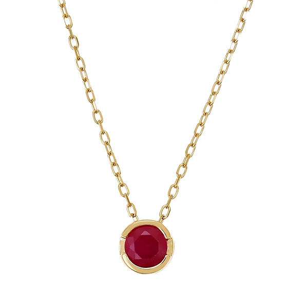 Collier, 14K, Gelbgold, Rubin