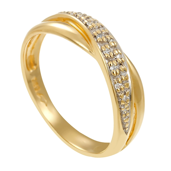 Diamantring, 14K, Gelb-/Weißgold, Diamanten