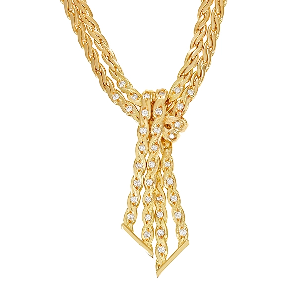 Collier, 18K, Gelbgold, Brillanten