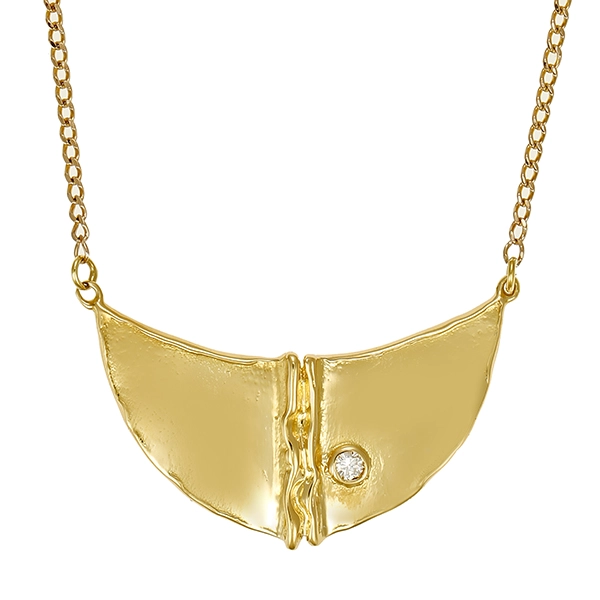 Collier, 14K, Gelbgold, Brillant