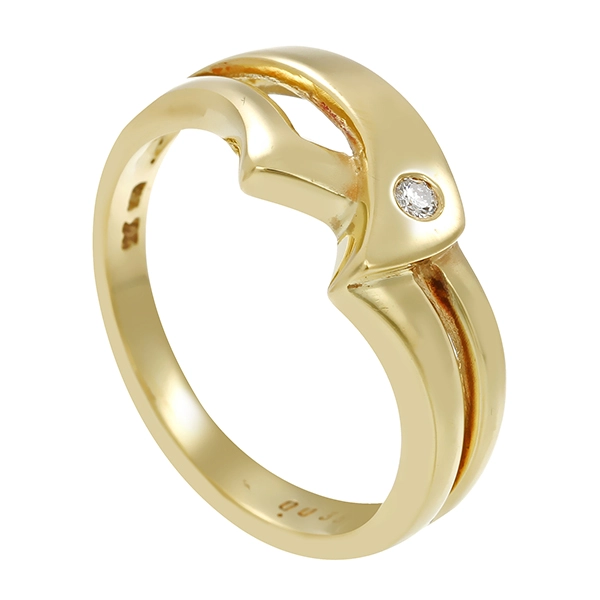 Brillantring, 14K, Gelbgold