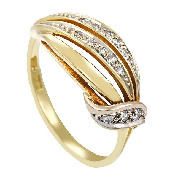 Diamantring, 14K, Gelb-/Weißgold, Brillant(en) 0,10ct