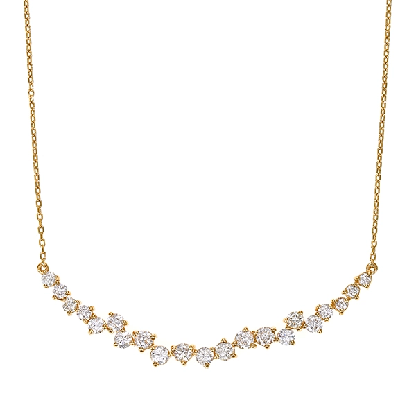 Collier, 14K, Gelbgold, Brillanten