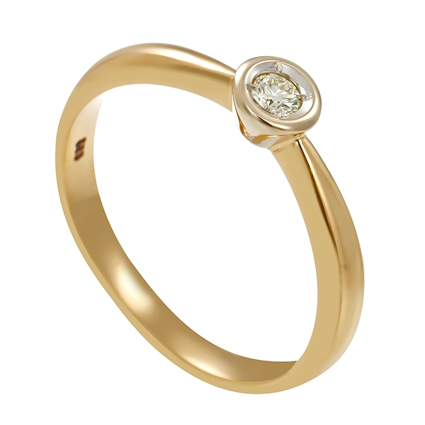 Brillantring, 14K, Gelbgold