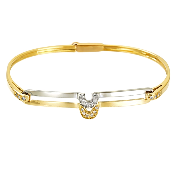 Armreif, 18K, Gelb-/Weißgold, Diamanten 