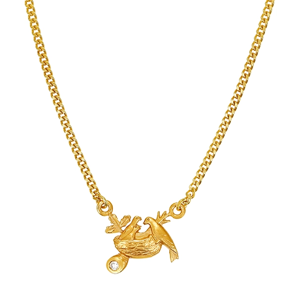 Collier, 14K, Gelbgold, Brillant