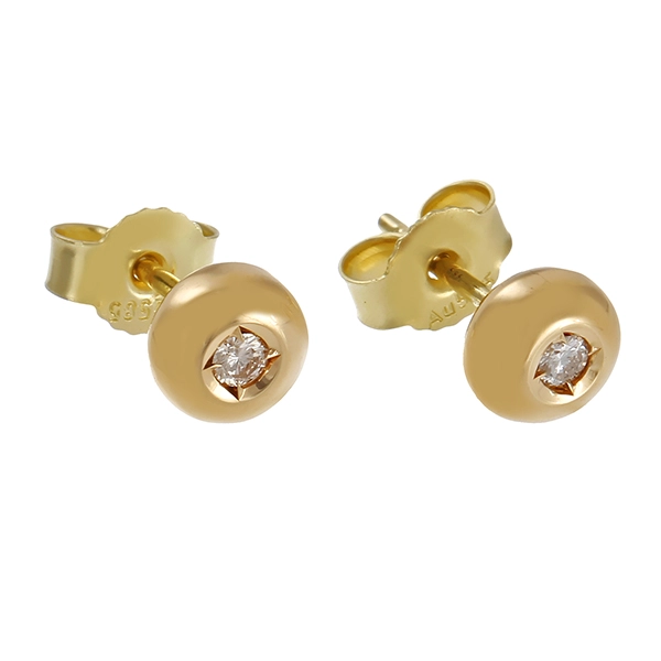 Ohrstecker, 14K, Gelbgold, Brillanten 0,10 ct