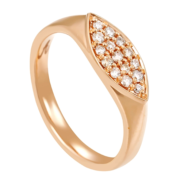 Diamantring, 14K, Rotgold, Brillanten 0,30 ct