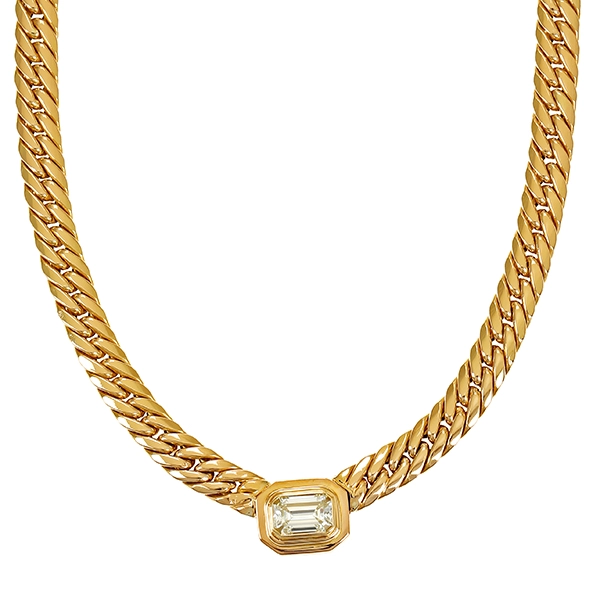 Collier, 18K, Gelbgold, Diamant