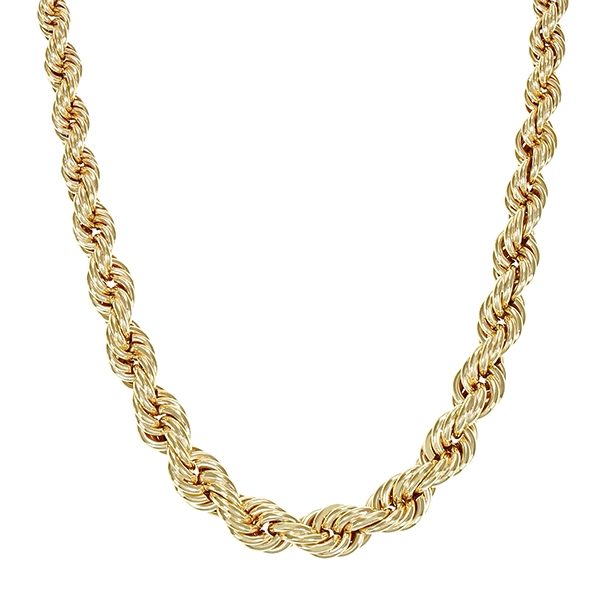 Collier, 14K, Gelbgold, Kordel im Verlauf, L45cm