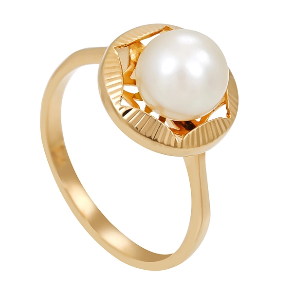 Ring, 18K, Gelbgold, Perle