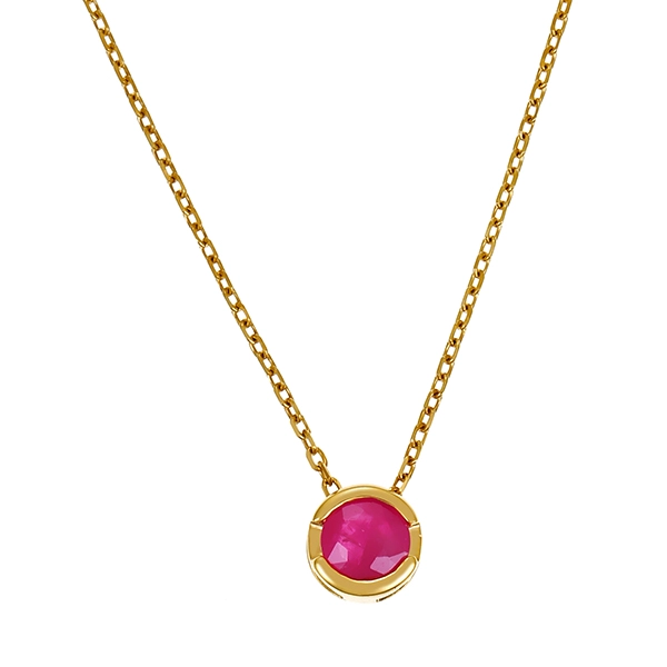 Collier, 14K, Gelbgold, Rubin