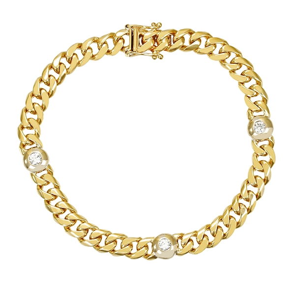 Armband, 14K, Gelb-/Weißgold, Brillanten