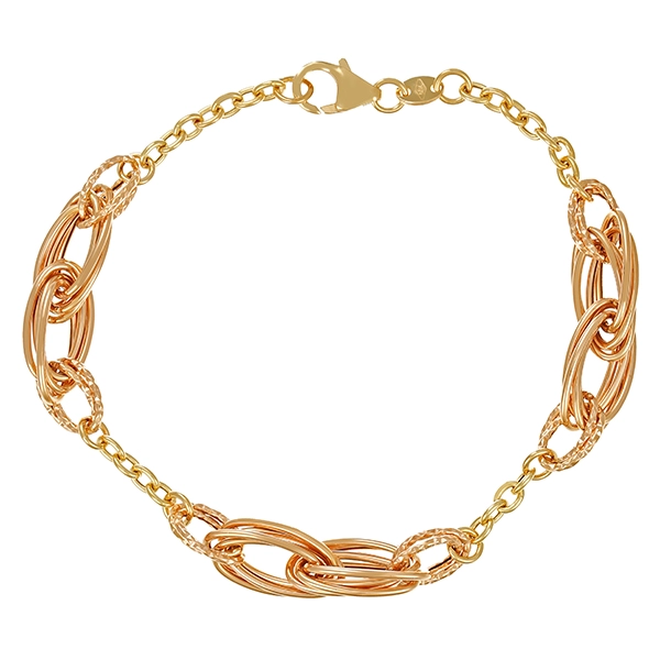 Armband, 18K, Gelb-/Rotgold, L 19 cm