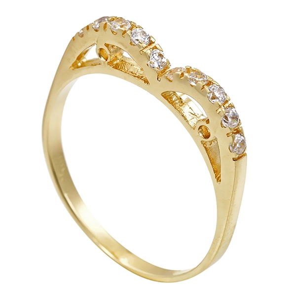 Ring, 14K, Gelbgold, Zirkonia