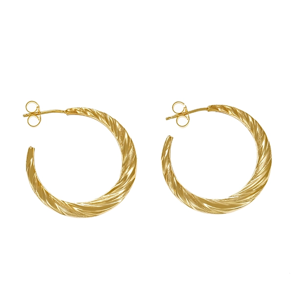 Steckcreolen, 14K, Gelbgold