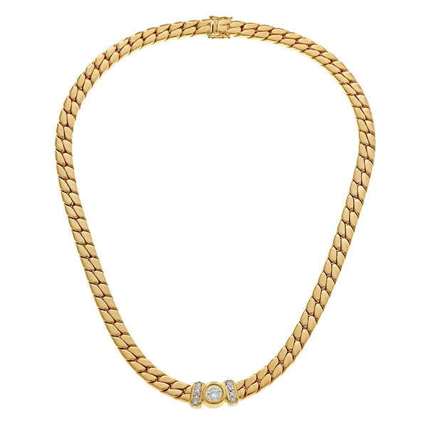 Collier, 18K, Gelbgold, Brillanten 0,95 ct