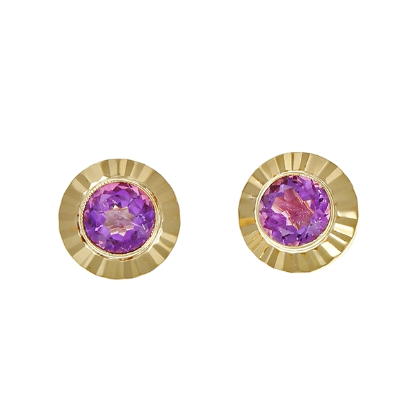 Ohrstecker, 14K, Gelbgold, Amethyst 