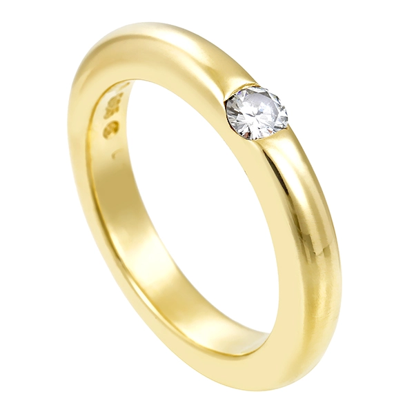 Diamantring, 14K, Gelbgold, Brillant 0,12 ct