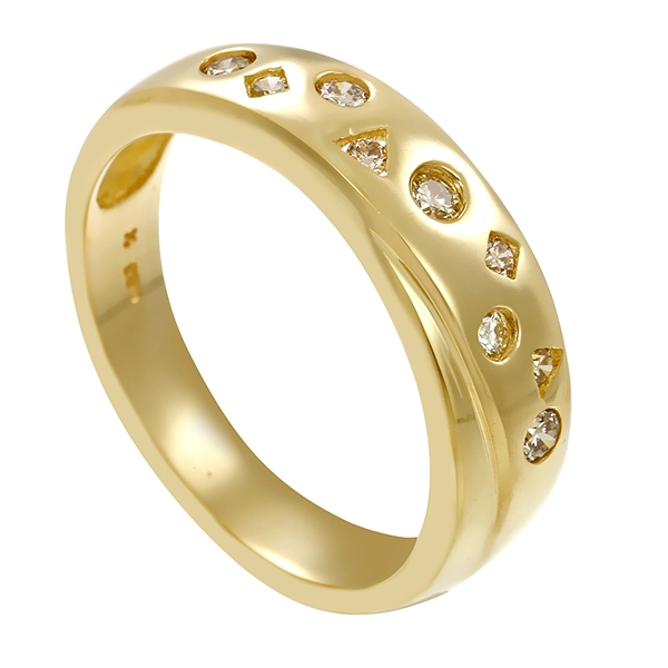 Ring, 14K, Gelbgold, Brillanten, U54