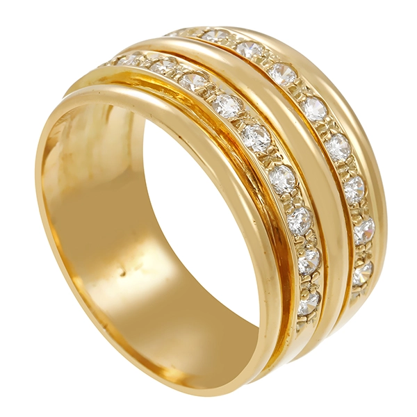 Ring, 14K, Gelbgold, Zirkonia