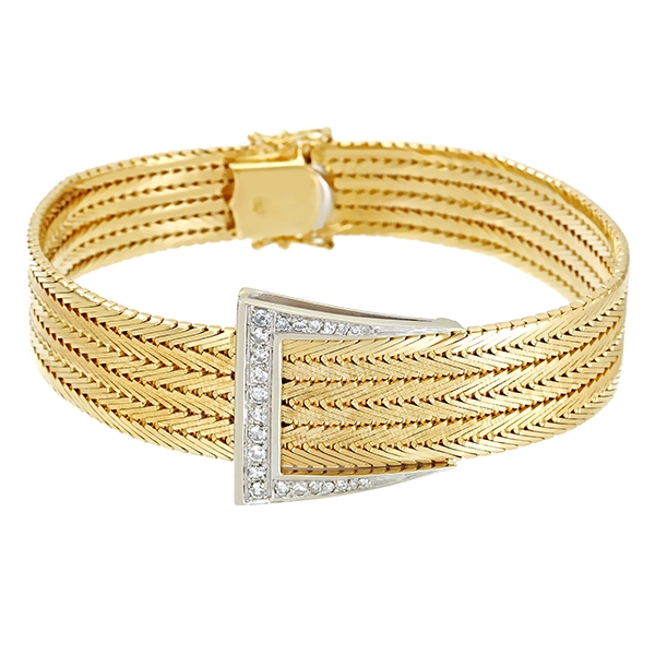 Armband, 18K, Gelbgold, Weißgold, Diamanten 