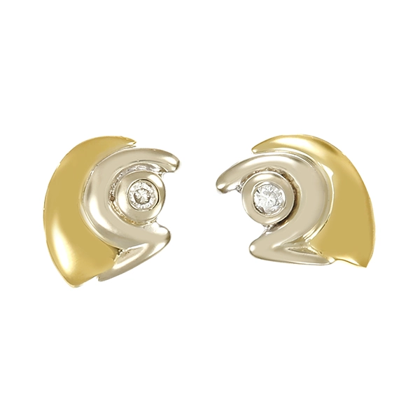 Ohrstecker, 14K, Gelbgold, Diamanten