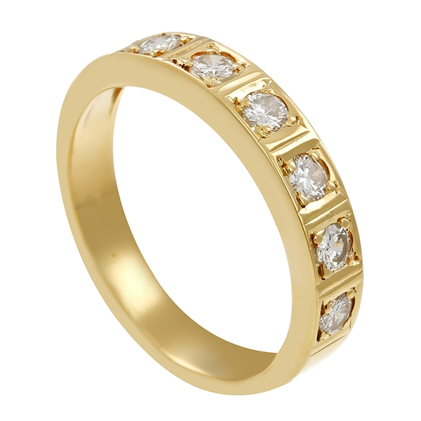 Damenring, 14K, Gelbgold, Brillanten