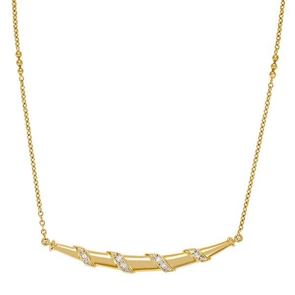 Collier, 14K, Gelbgold, Brillanten