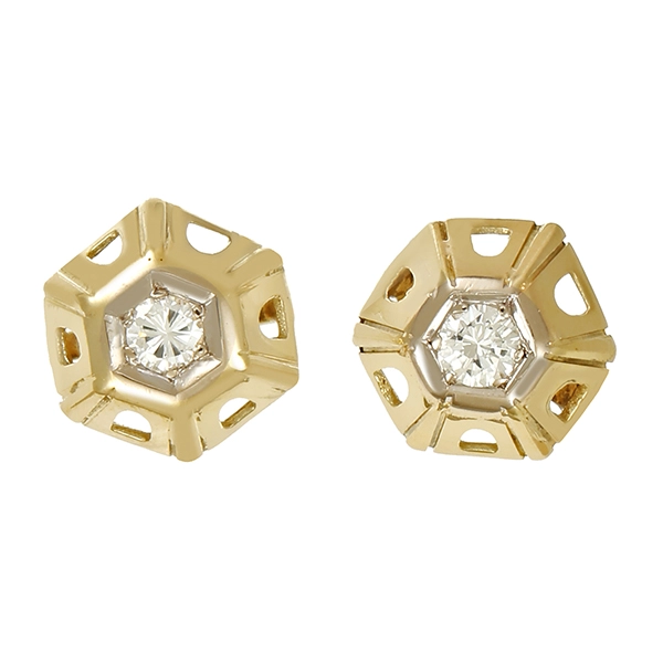 Ohrstecker, 14K, Gelb-/Weißgold, Brillanten 0,30 ct