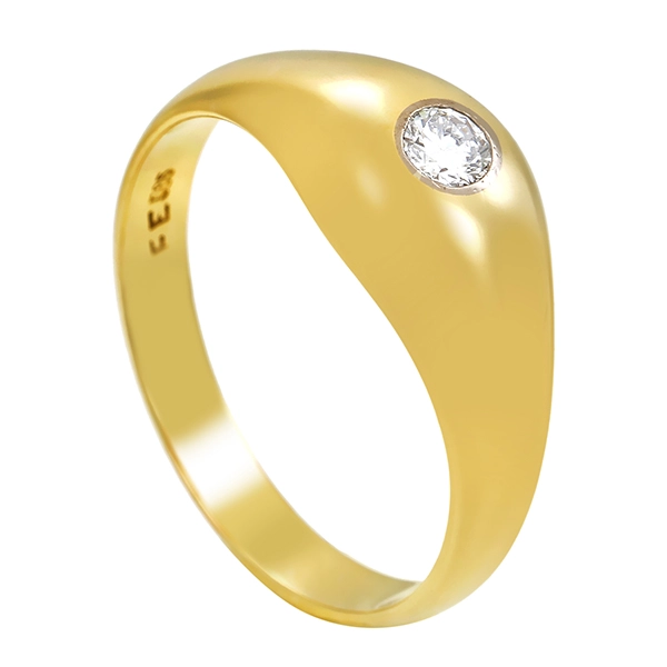 Herrenring, 14K, Gelbgold, Brillant