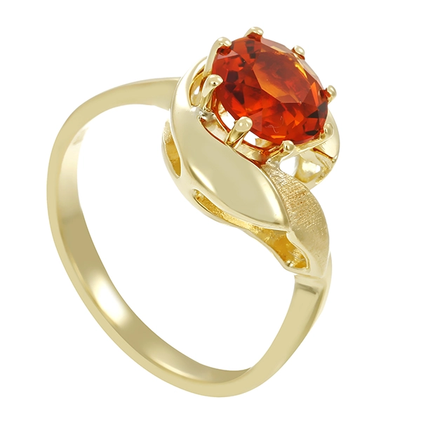 Damenring, 14K, Gelbgold, Citrin