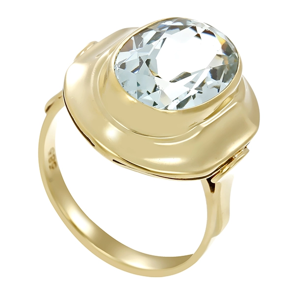 Ring, 14K, Gelbgold, Aquamarin