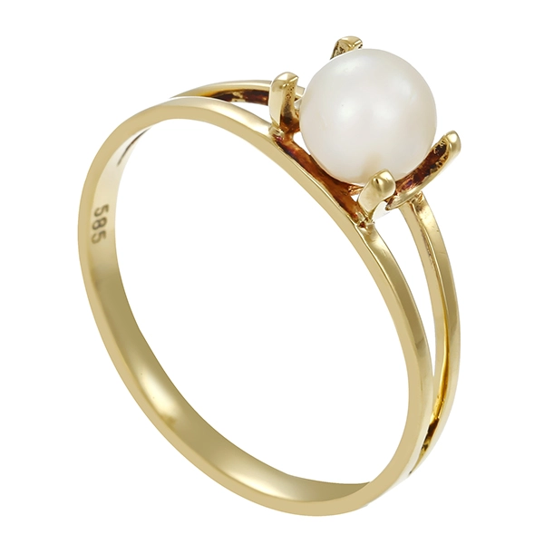 Damenring, 14K, Gelbgold, Perle, U57