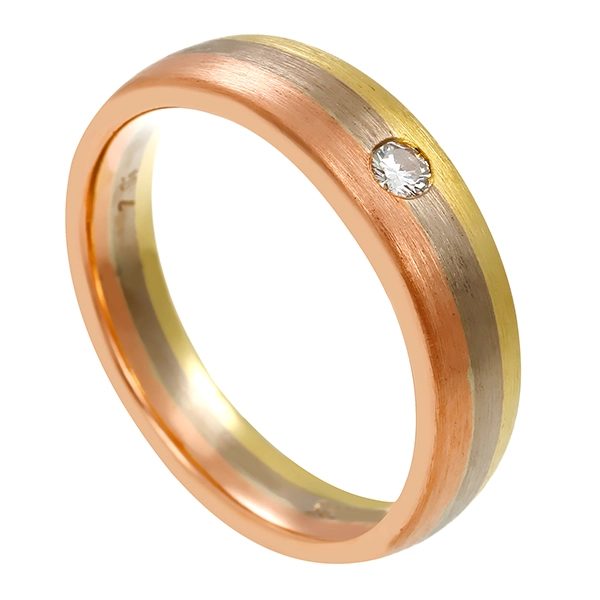 Ring, 14K, Rot-/Weiß-/Gelbgold, Brillant