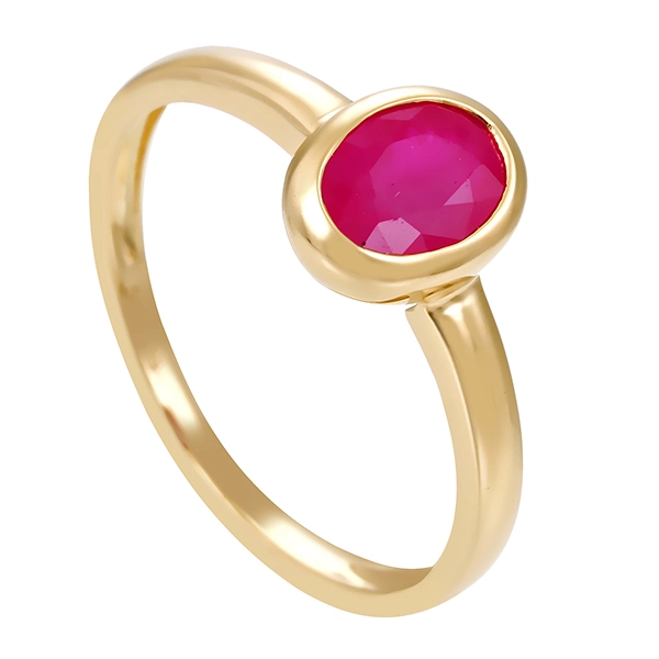 Ring, 14K, Gelbgold, Rubin