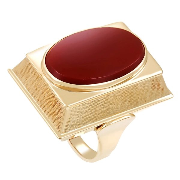 Ring, 14K, Gelbgold, Karneol